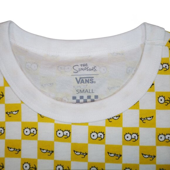Vans x The Simpsons Checkerboard Shirt Women's S Yellow / White - Picture 6 of 11